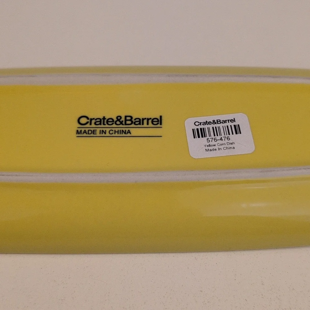 Crate & Barrel Ceramic Corn On The Cob Plates Set Of Eight (8) New With Tags